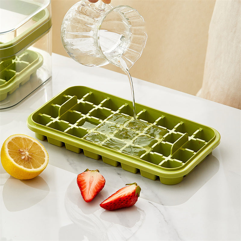 Press Out Ice Box One Button for Ice Removal Easy Demoulding Ice Box with Cover Ice Storage Box