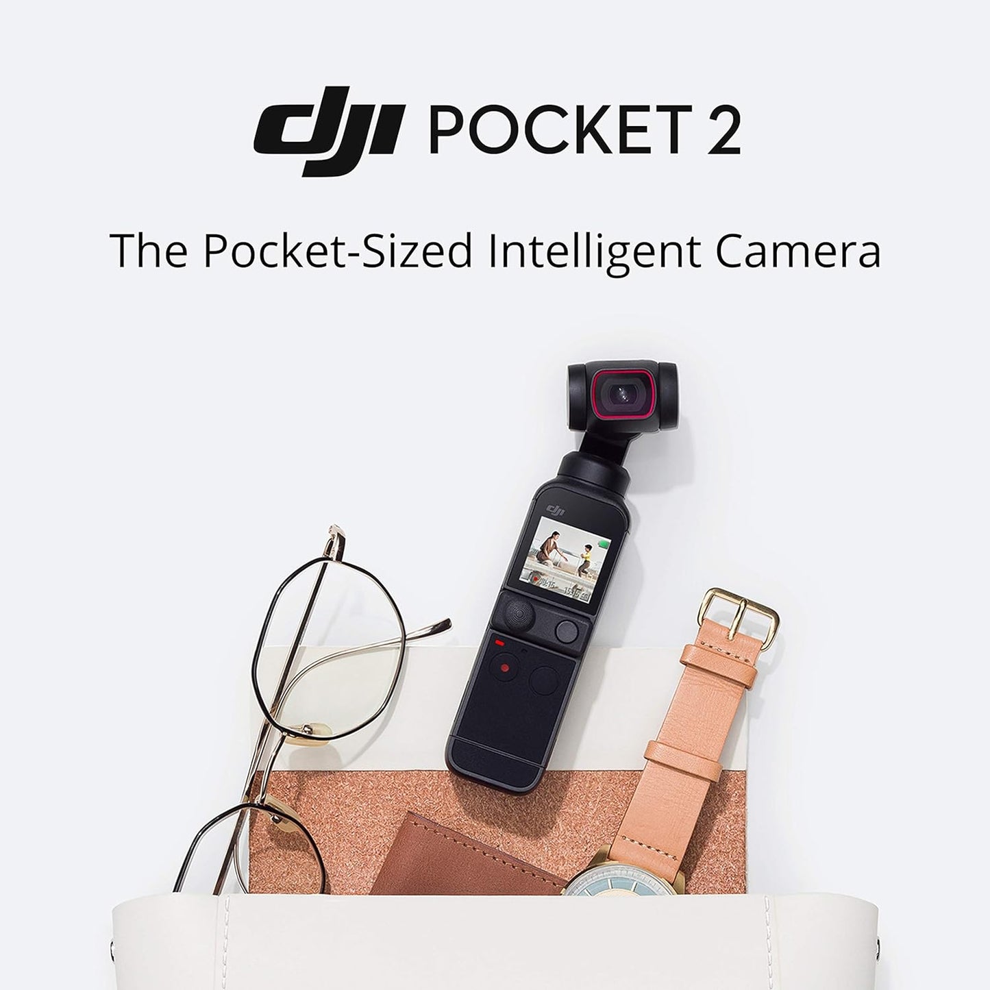 Pocket 2 Creator Combo, 3 Axis Gimbal Stabilizer with 4K Camera, 1/1.7" CMOS, 64MP Photo, Face Tracking, Youtube, Vlog, Portable Video Camera for Android and Iphone, Black