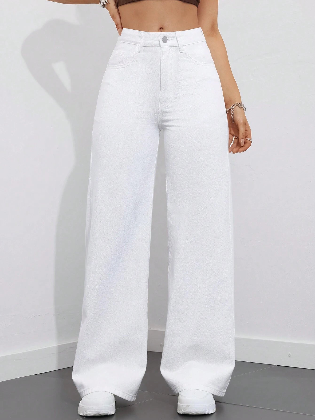 Women'S Pocketed Denim Pants