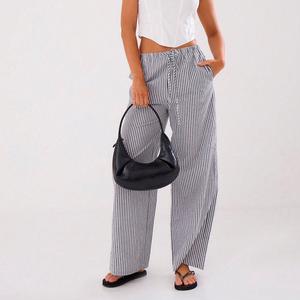 Chu Summer Linen Feel Tie Waist Trouser Comfortable Loose Pants Casual