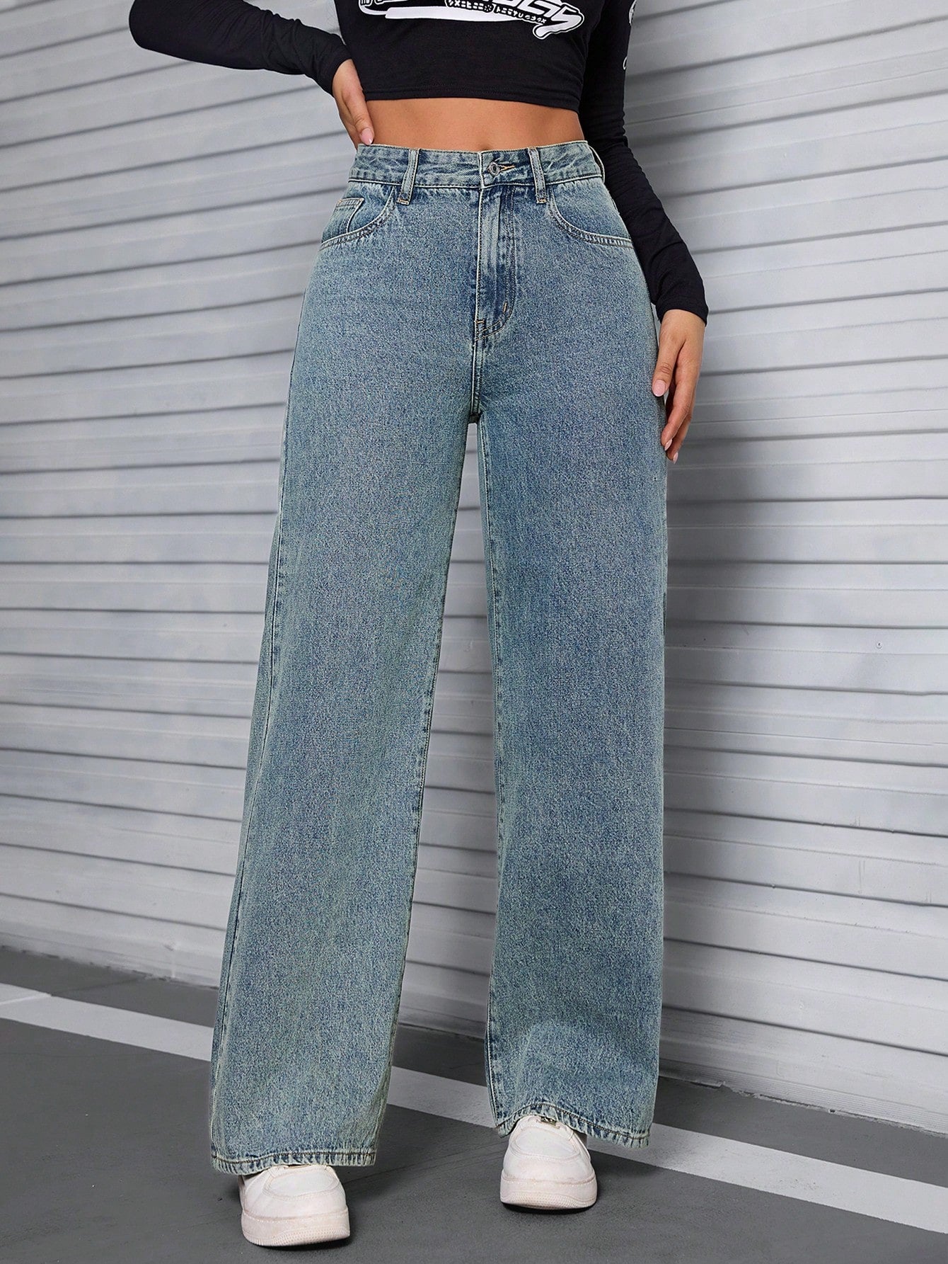 Women'S Pocketed Denim Pants