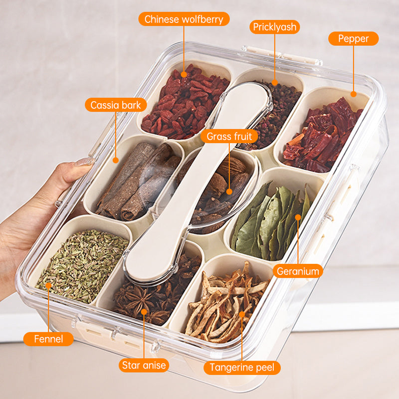 Sealed Storage Box With 9pcs Divider Veggie Tray With Lid And Handle