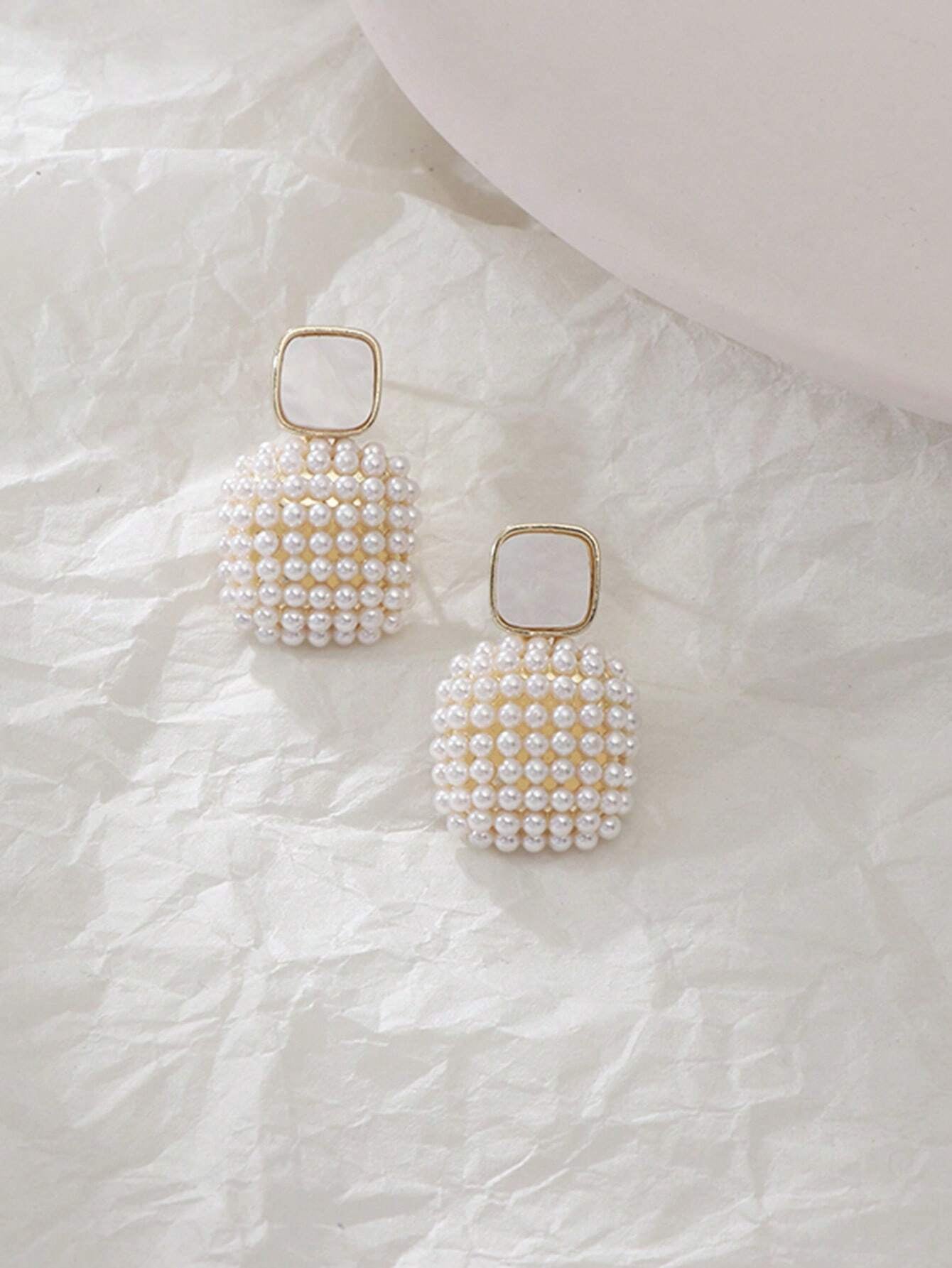 Rhinestone Geo Decor Earrings