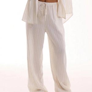 Chu Summer Linen Feel Tie Waist Trouser Comfortable Loose Pants Casual