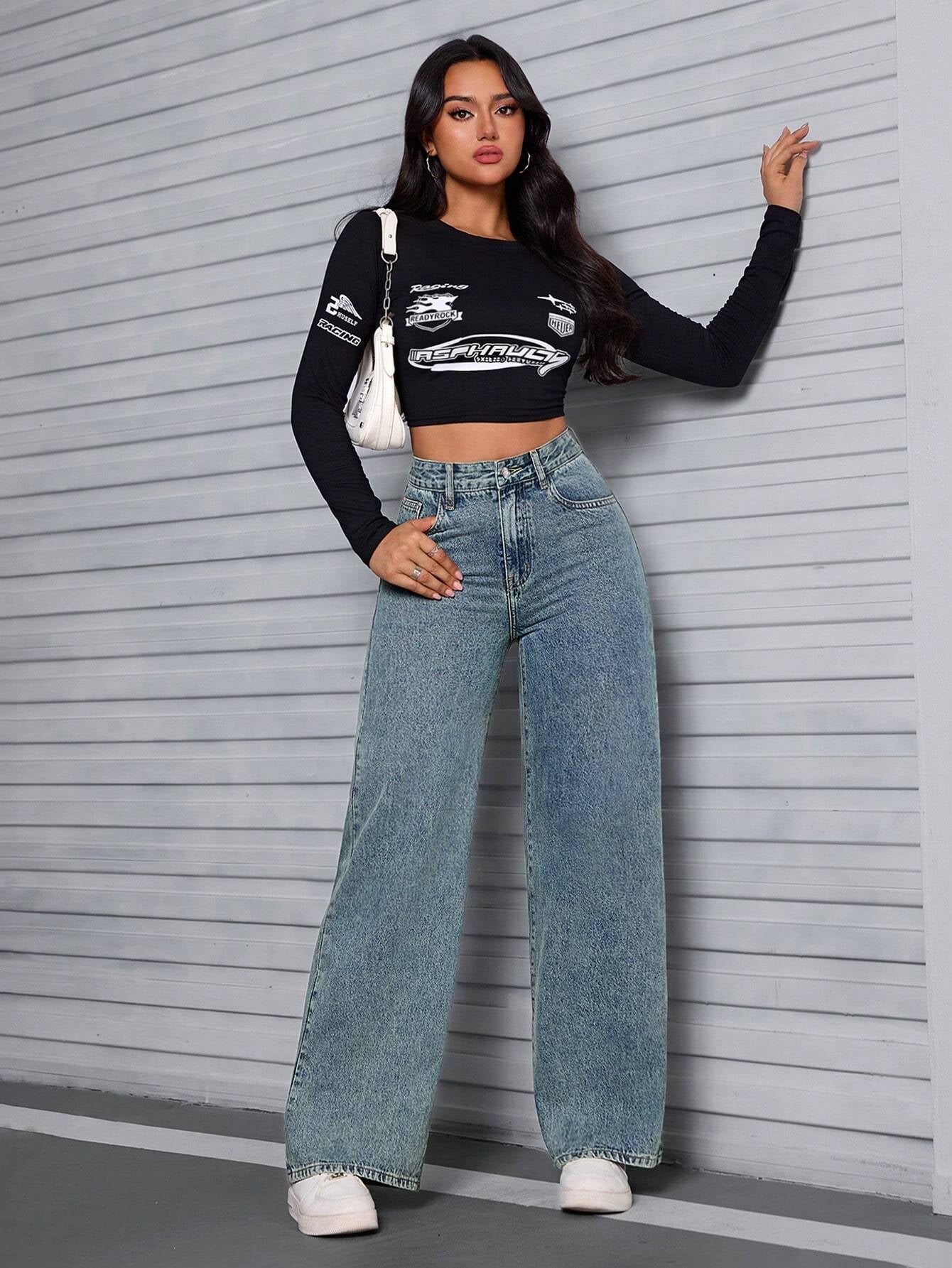 Women'S Pocketed Denim Pants