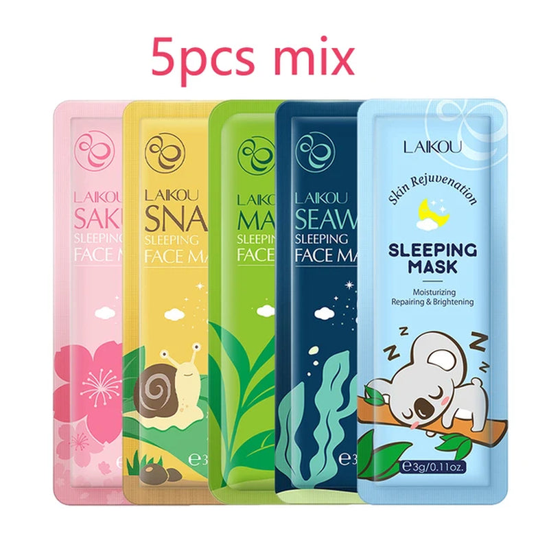 LAIKOU Sakura Seaweed Centella Snail Collagen Sleeping Mask Individual Packaging Nourishing Skin Care Skin Barrier Face Mask