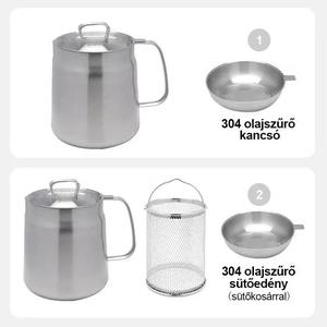 Stainless Steel Versatile Oil Filter Vessel Large Capacity with Filter Frying Basket Deep Fryer Separating Grease Separator