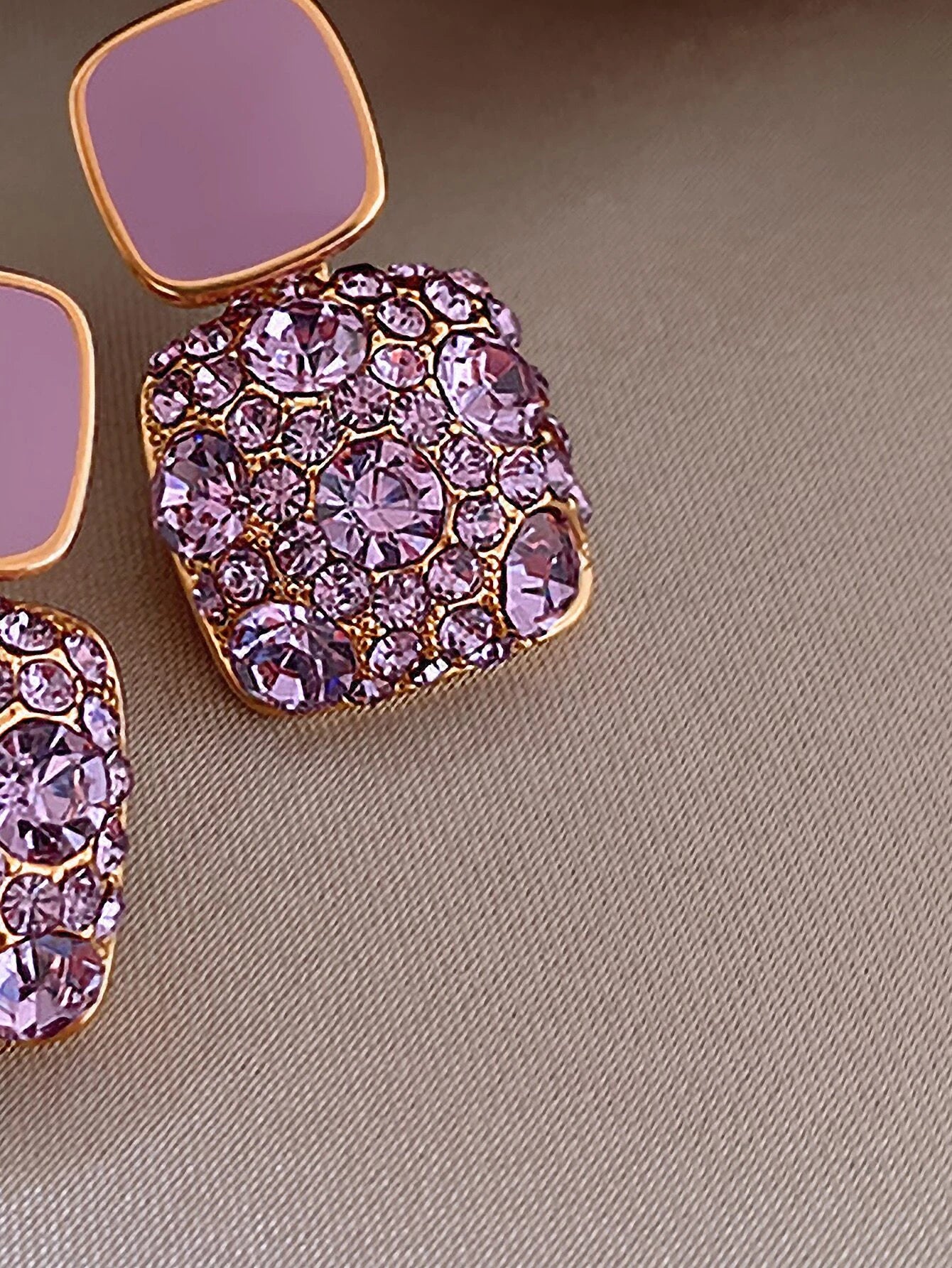 Rhinestone Geo Decor Earrings