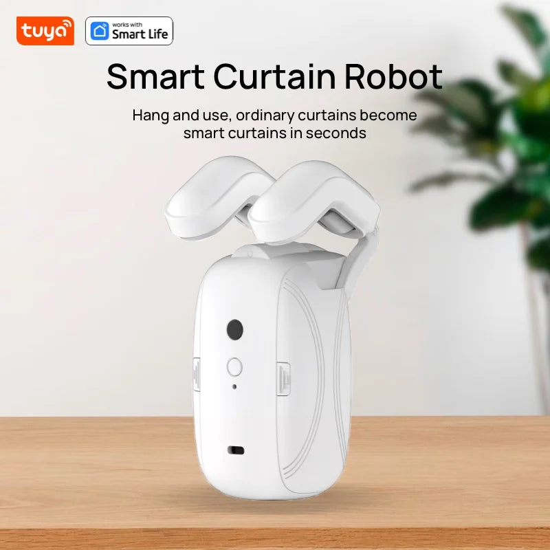 1PCS Tuya Smart Curtain Robot, Roman Rod Track, APP Control,Single/Double (Works with Tuya Gateway for Remote Control）