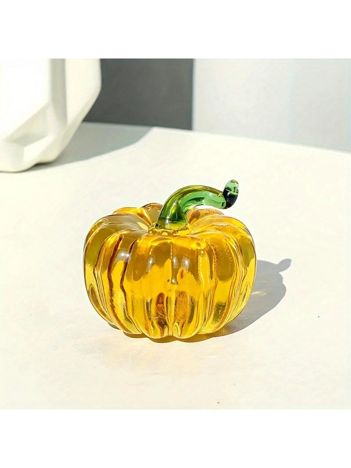 Handmade Glass Pumpkin Figurine Decor Collectible, Suitable for Home, Office, Living Room - Indoor & Outdoor Use, No Electricity Needed - Great for Christmas, Halloween, Birthday Gift