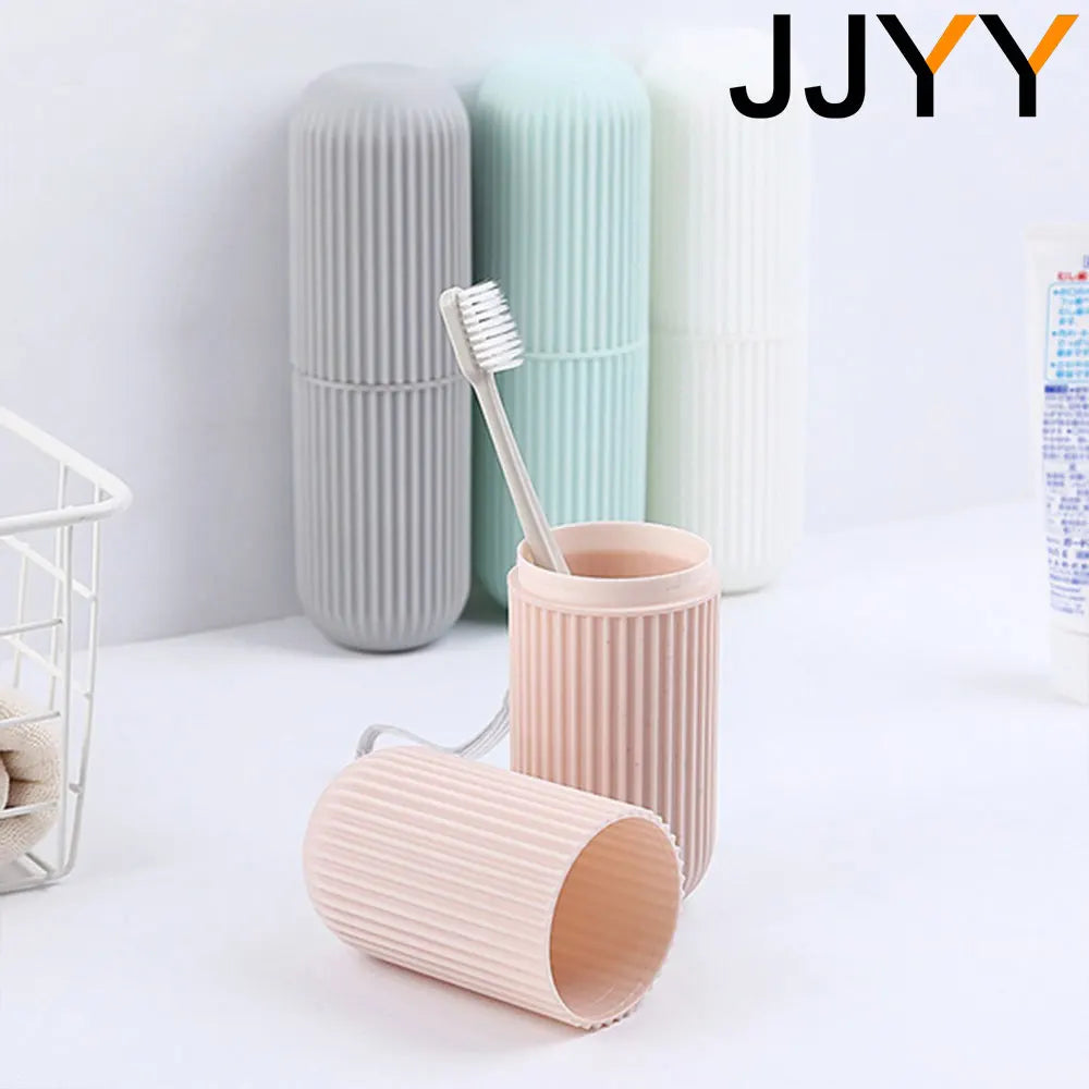 JJYY Travel Brushing Cups Simple Tooth Cylinder Toothpaste Cover Portable Travel Suit Couple Toothbrush Box Dental Storage Box