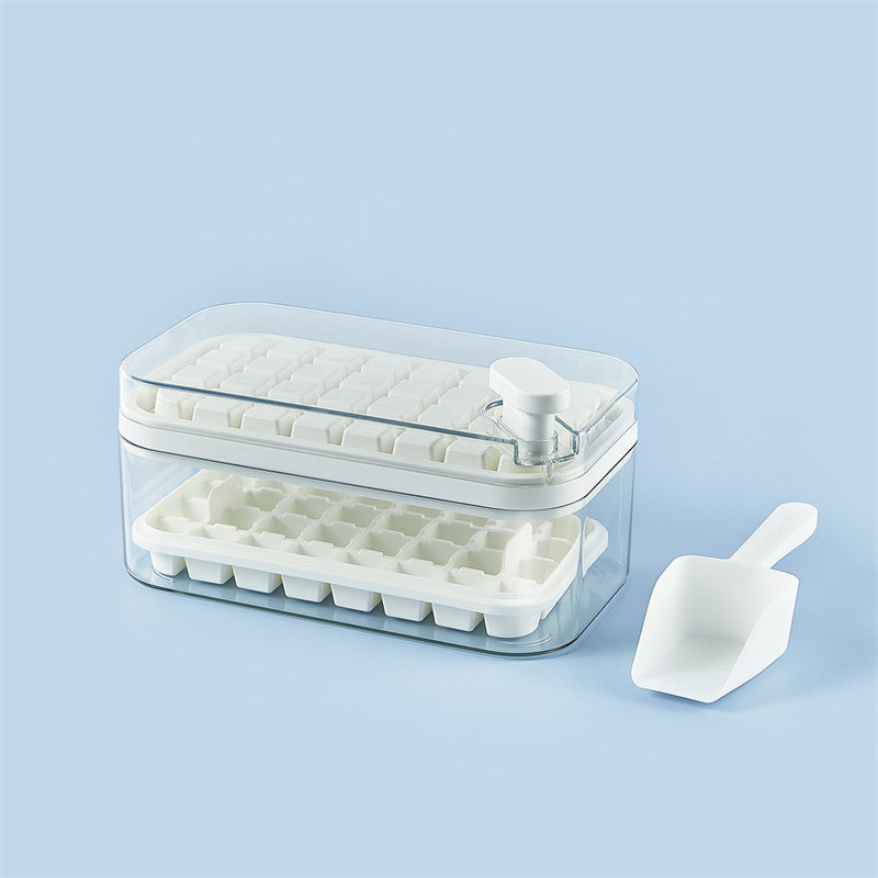 Press Out Ice Box One Button for Ice Removal Easy Demoulding Ice Box with Cover Ice Storage Box