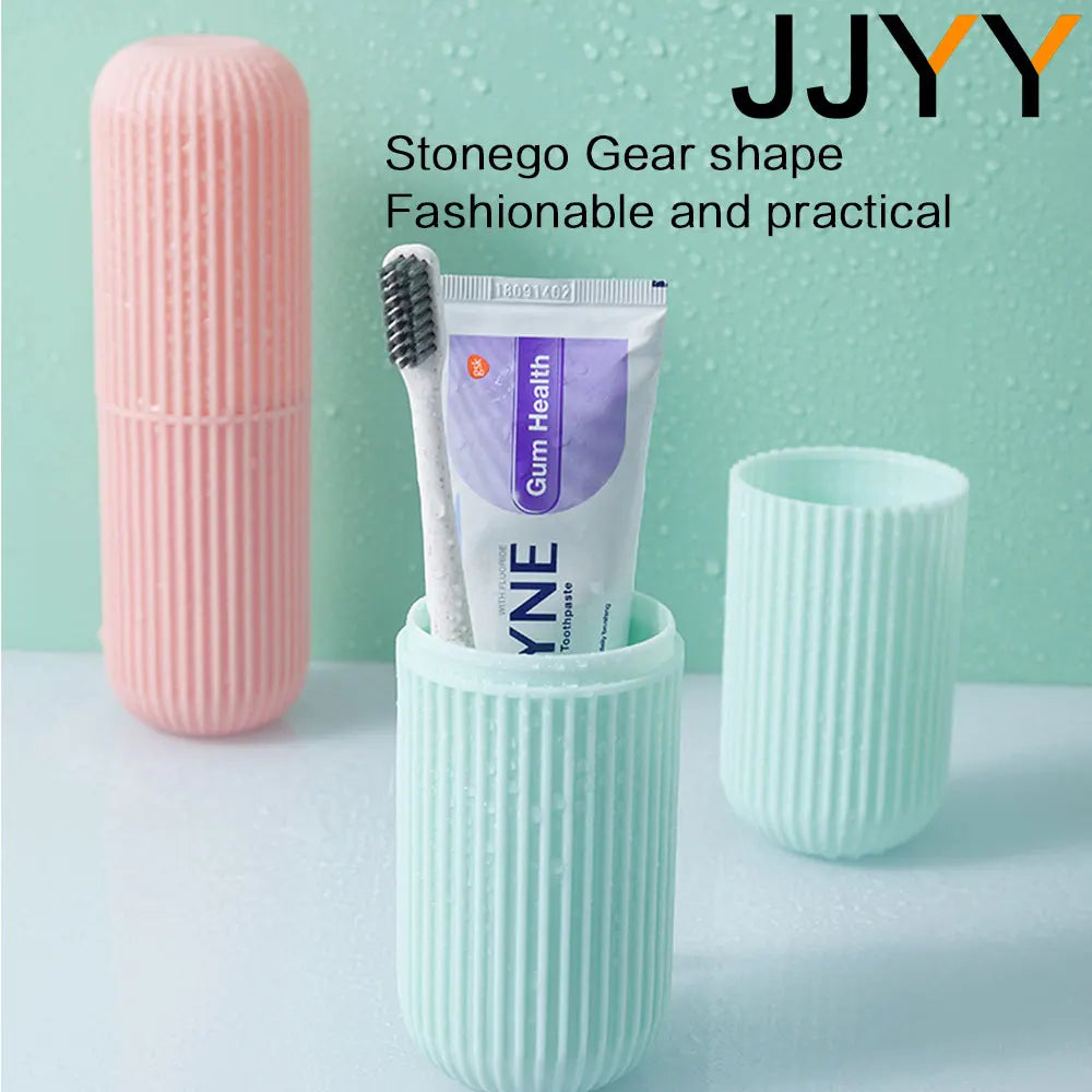 JJYY Travel Brushing Cups Simple Tooth Cylinder Toothpaste Cover Portable Travel Suit Couple Toothbrush Box Dental Storage Box