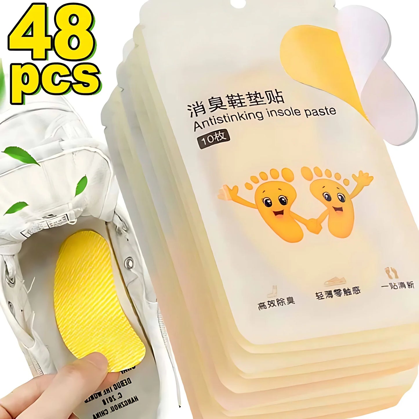 12/48pcs Shoes Deodorant Sticker Deodorant Foot Odor Deodorants Sneaker Smell Fresh Deodorant Insole Sterilization Sticker