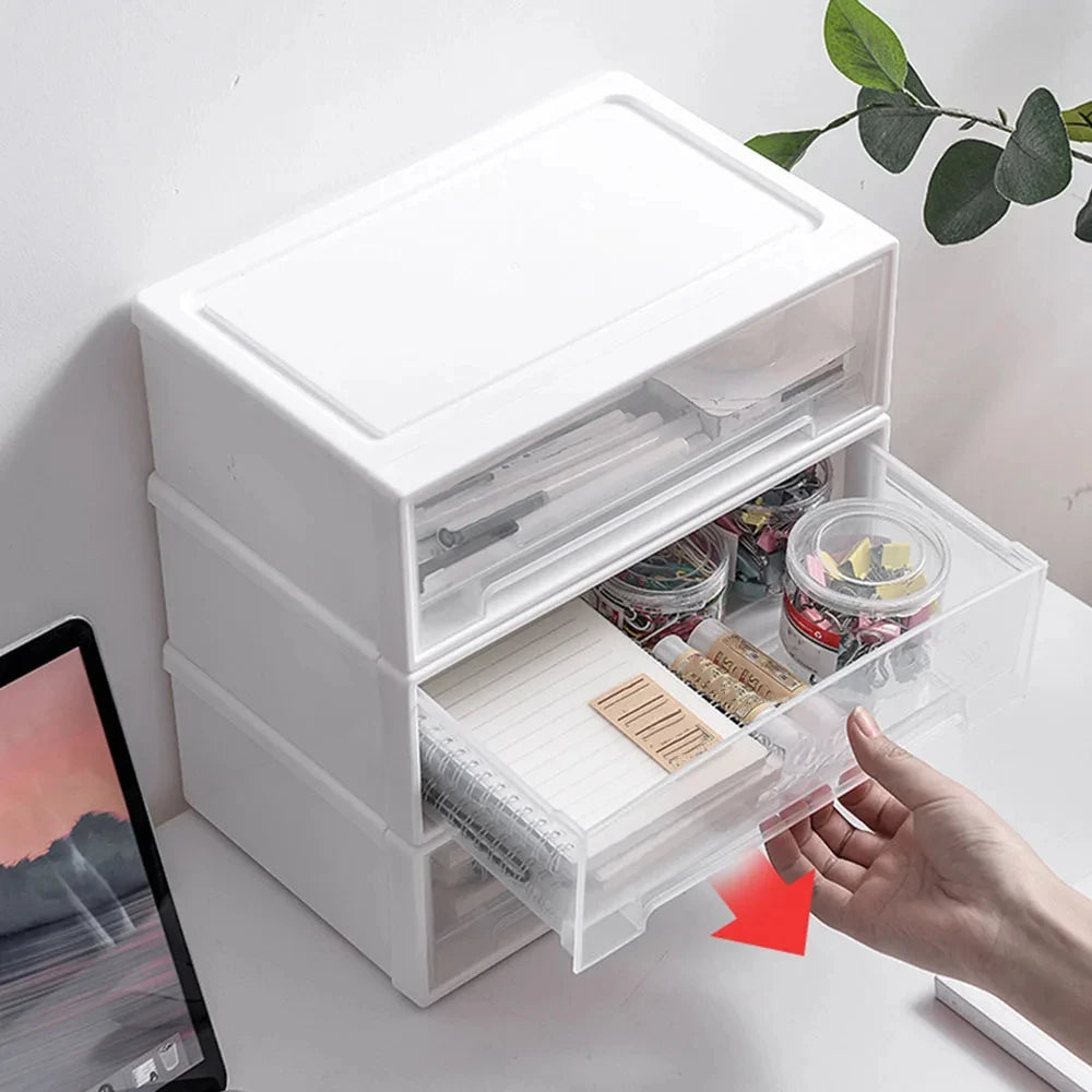 Desktop Storage Box Drawer Style Kitchen Storage Box Single-Layer Stackable Makeup And Jewelry Sorting Box