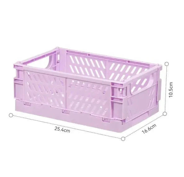 Plastic Foldable Storage Crate Folding Box Basket Stackable Cute Makeup Jewellery Toys Boxes for Storage Box Organizer Portable