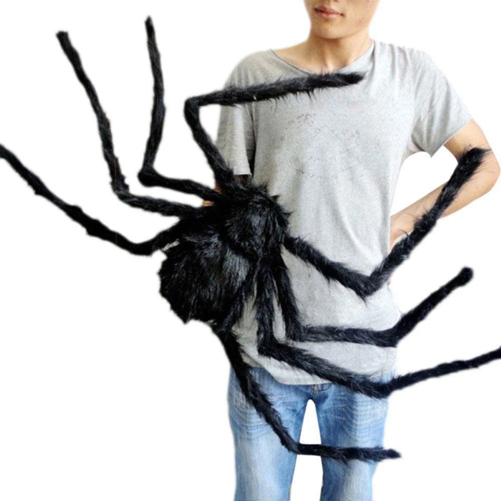 200cm Giant Halloween Spider Decoration,Large Outdoor Plush Spider Decorations,Scary Huge Fake Spider Props Like Professional