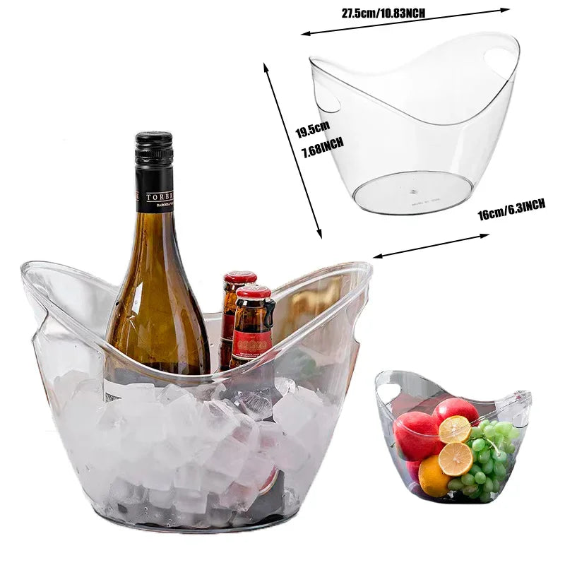 Transparent Ice Cube Storage Bucket Beer Wine Bucket Bar Ice Bucket Container Champagne Can Wine Bucket Champagne Beer Chiller