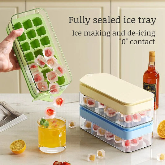 Ice Cube Mold Silicone Material Push-type Ice Mould Quick Demould Ice Cube Tray Creative Party Bar Kitchen Freezer Cooling Drink