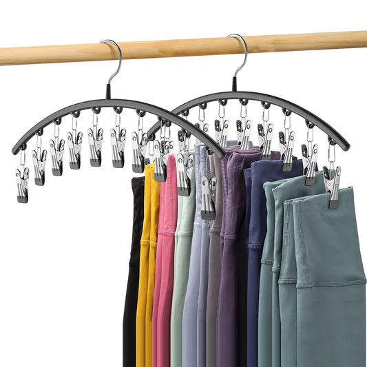 Stainless Steel Clothes Drying Hanger Windproof Clothing Rack 10 Clips Sock Laundry Airer Hanger Underwear Socks Holder Hangers