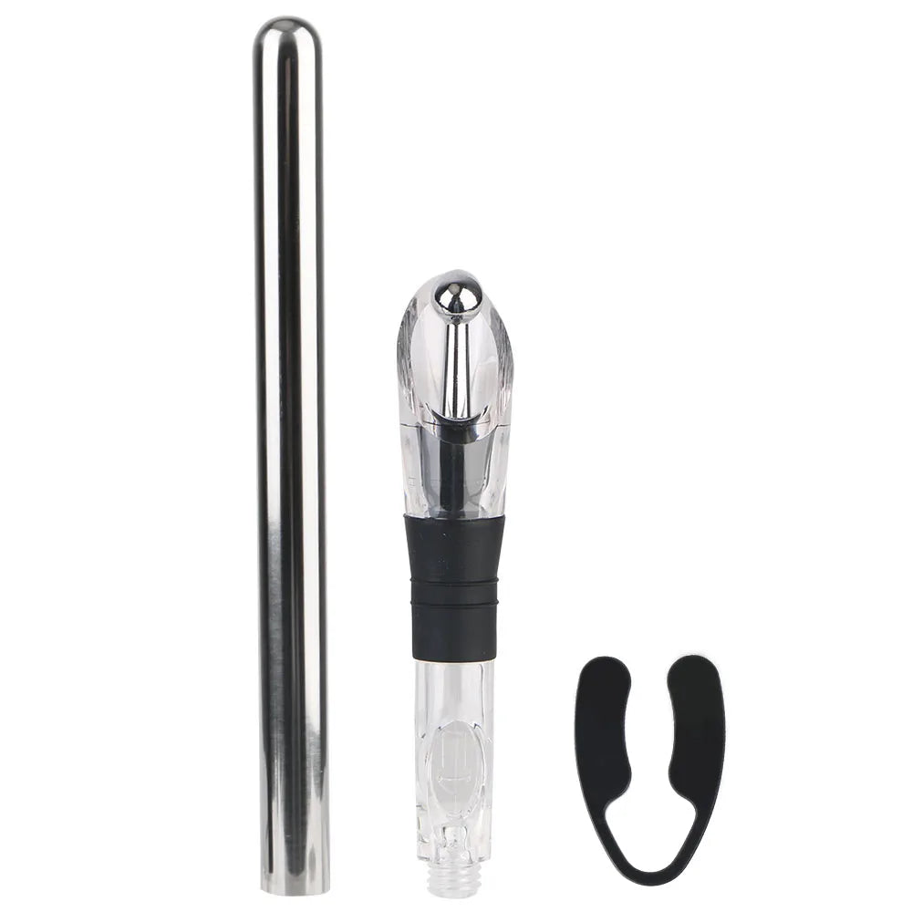 Wine Cooling Stainless Steel Frozen Stick Beer Chiller Stick Ice Wine Cooler 4 in 1 With Wine Pourer+Stopper+Cutter