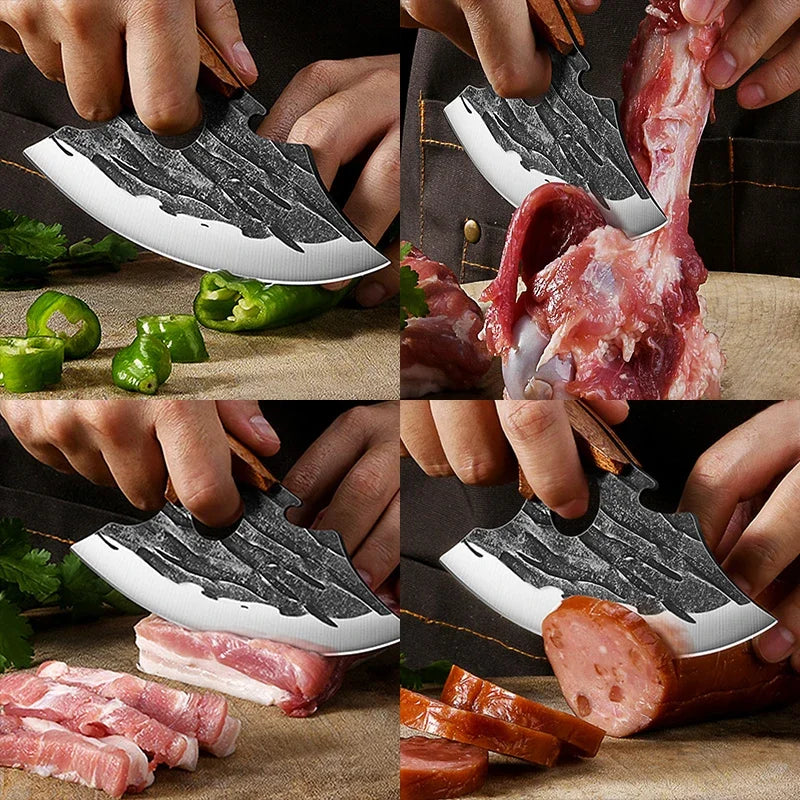 Boning Knives Meat Cleaver Hand Forged Kitchen Knife Wooden Handle Butcher Knife Stainless Steel Cooking Knife Kitchen Gadgets