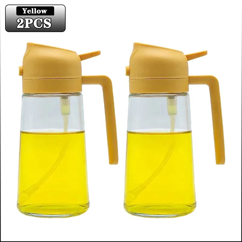 2in1 500ml Glass Spray Oil Sprayer Bottle Spray Oil Dispenser Oil Jar Cruet BBQ Kitchen Baking Roasting Picnic Kitchen Tool