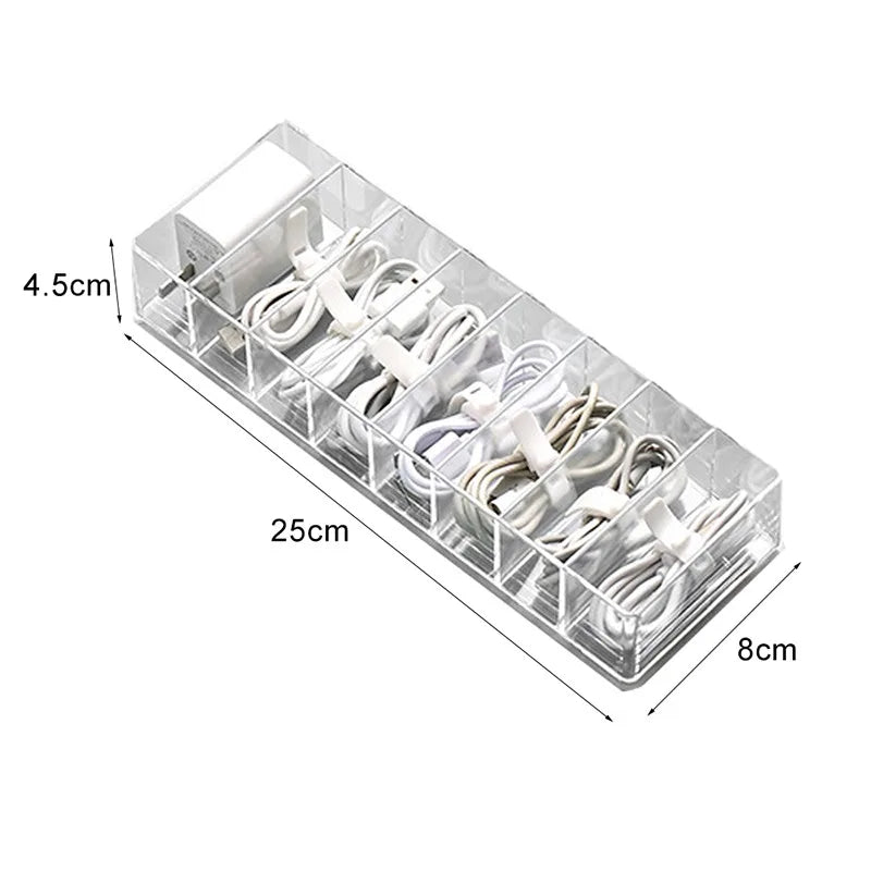 Dustproof Organizer Cable Box Hub Organizer Box Desktop Data Cable Organizer Box Mobile Phone Charging Cable Power Cable Buckle