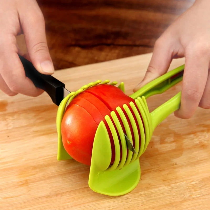 Stainless Steel Kitchen Handheld Orange Lemon Slicer Tomato Cutting Clip Fruit Slicer Onion Slicer KitchenItem Cutter Accessorie