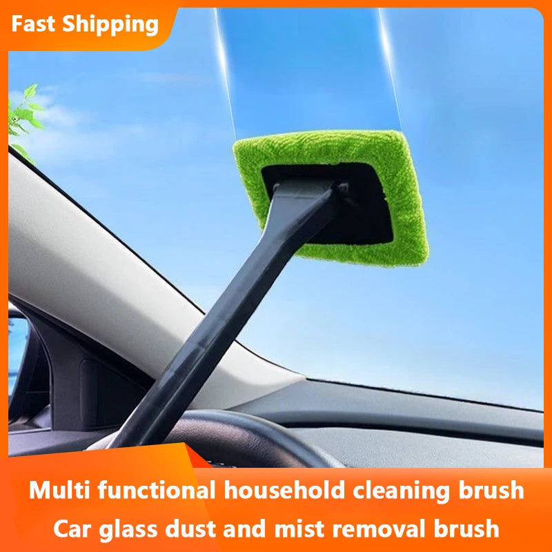 Car Window Cleaner Brush Auto Interior Glass Wash Wiper Multi Functional Household Glass Cleaning Brush  Reusable Cloth Pad