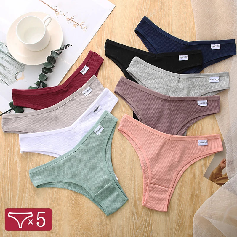 Ember 5-Piece Cotton Panty Set