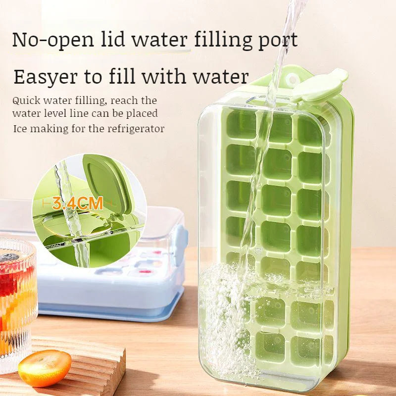 Ice Cube Mold Silicone Material Push-type Ice Mould Quick Demould Ice Cube Tray Creative Party Bar Kitchen Freezer Cooling Drink