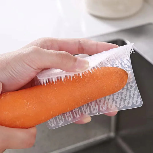 Kitchen Cleaning Tools Silicone Dish Scrubber Crevice Brush Fruit And Vegetable Clean Brush Household Cleaning Accessories