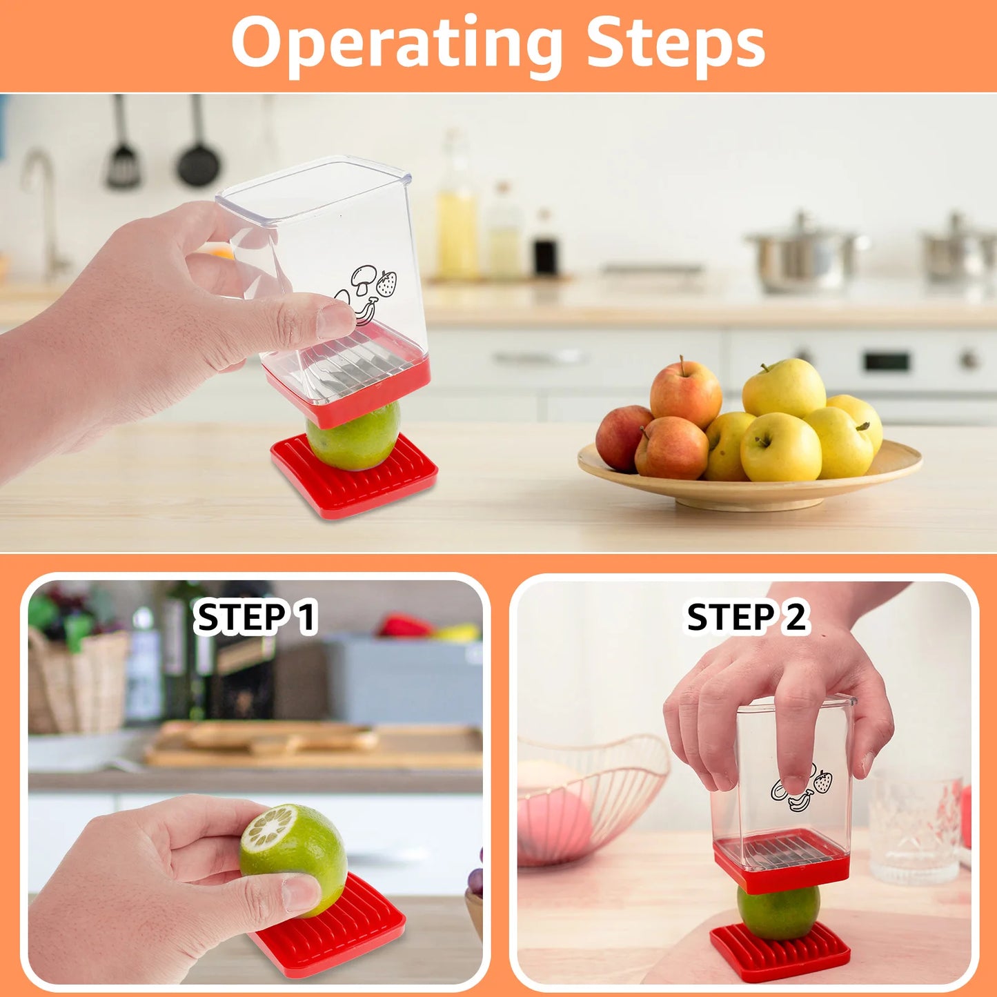 New Fruit Vegetable Speed Slicer with Push Plate Manual Cup Cutter Portable Banana Strawberry Slicing Tool Kitchen Accessories