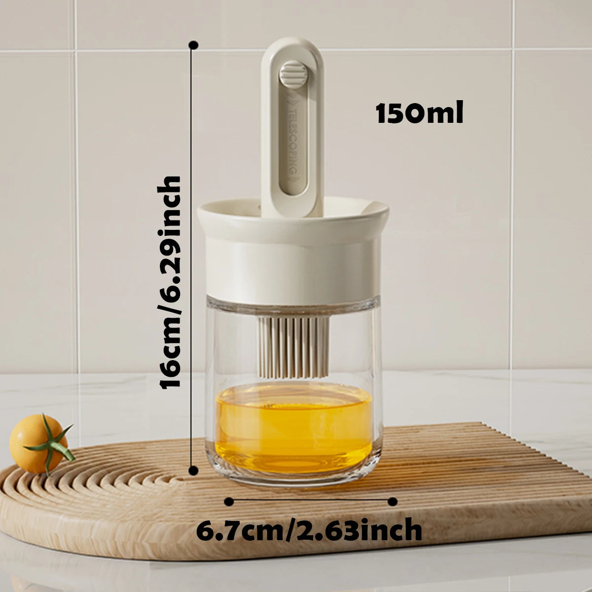 WMMO Telescopic Oil Brush Integrated Bottle Adjustable Length High Temperature Resistant Household Kitchen Barbecue Baking Tool