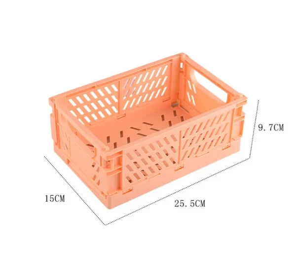 Plastic Foldable Storage Crate Folding Box Basket Stackable Cute Makeup Jewellery Toys Boxes for Storage Box Organizer Portable