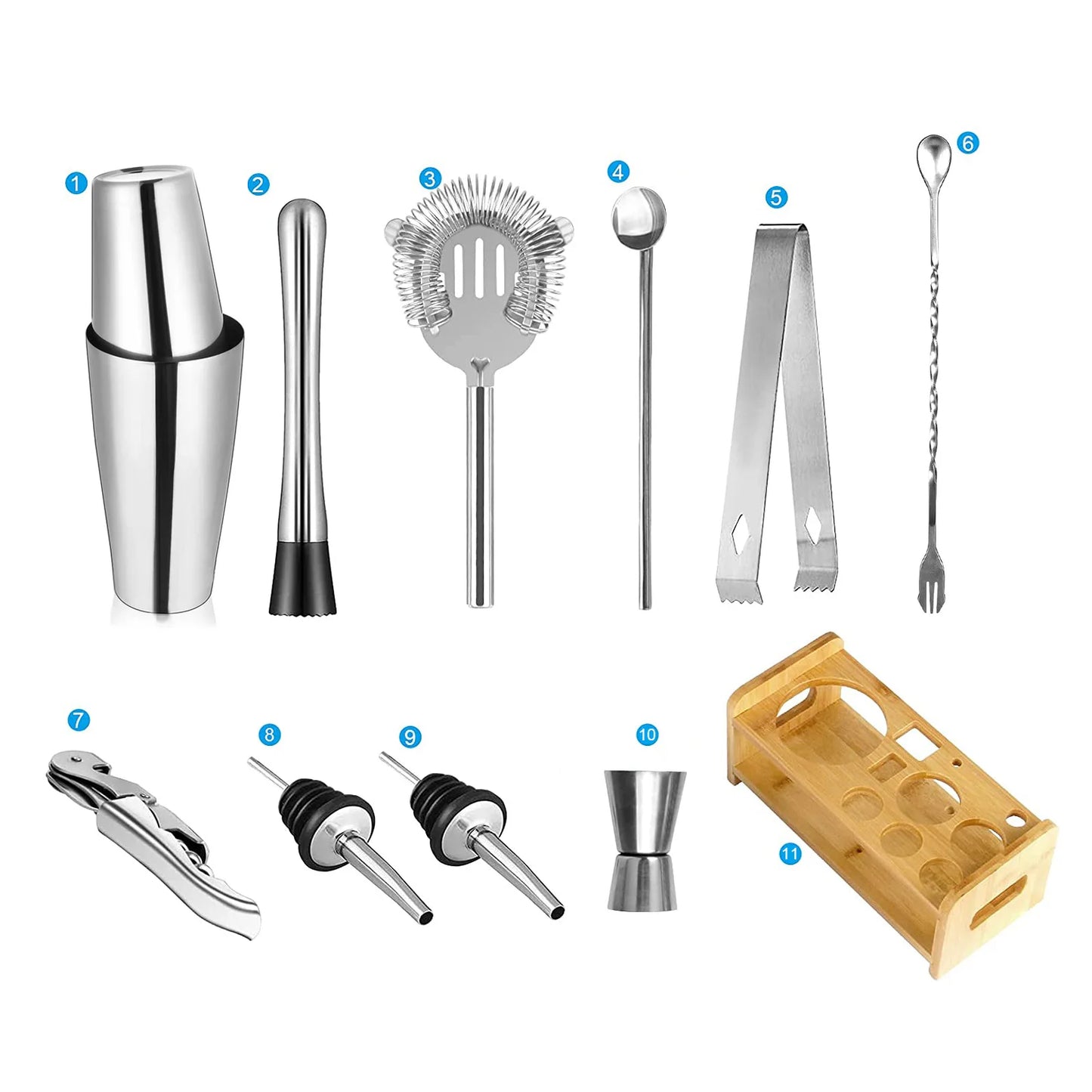 Profissional Cocktail Shaker Set Bartending Equipment Bar Wine Martini Drink Mixer Boston Shaker Bartender Kit Barware tools