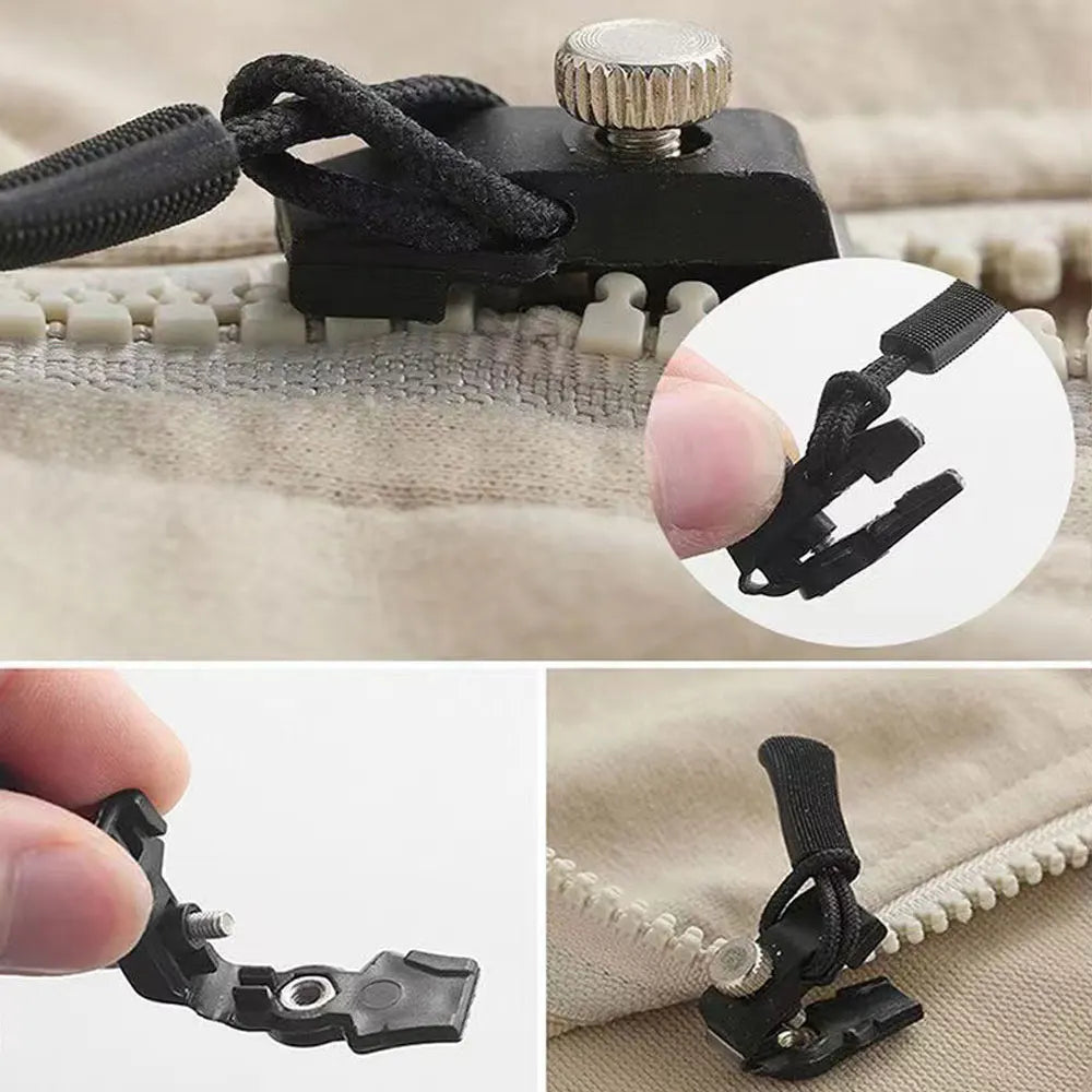 Zipper Repair Kit Universal Instant Zipper Repair Replacement Zippers Sliding Teeth Rescue Zippers Head 3 Different Sizes