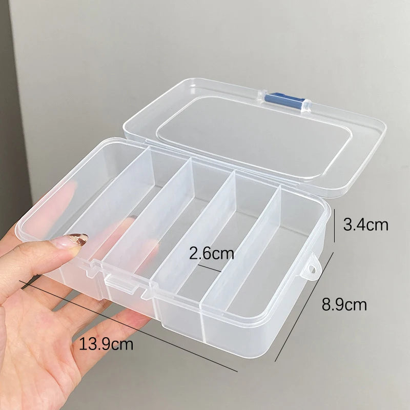 5/6 Grid Compartment Storage Box Transparent Square Earrings Case Jewelry Finding Accessories Packaging Bead Pearl Organizer