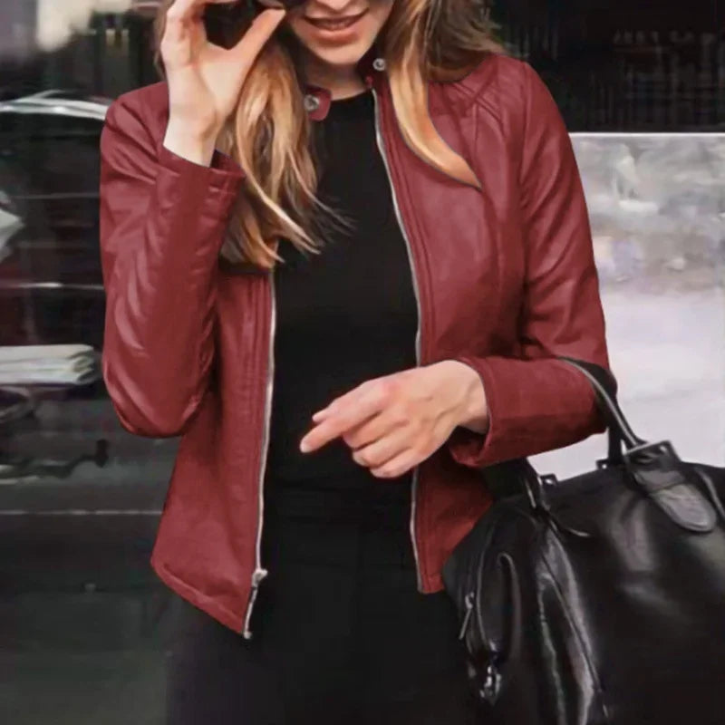 Vera Faux Leather Biker Jacket