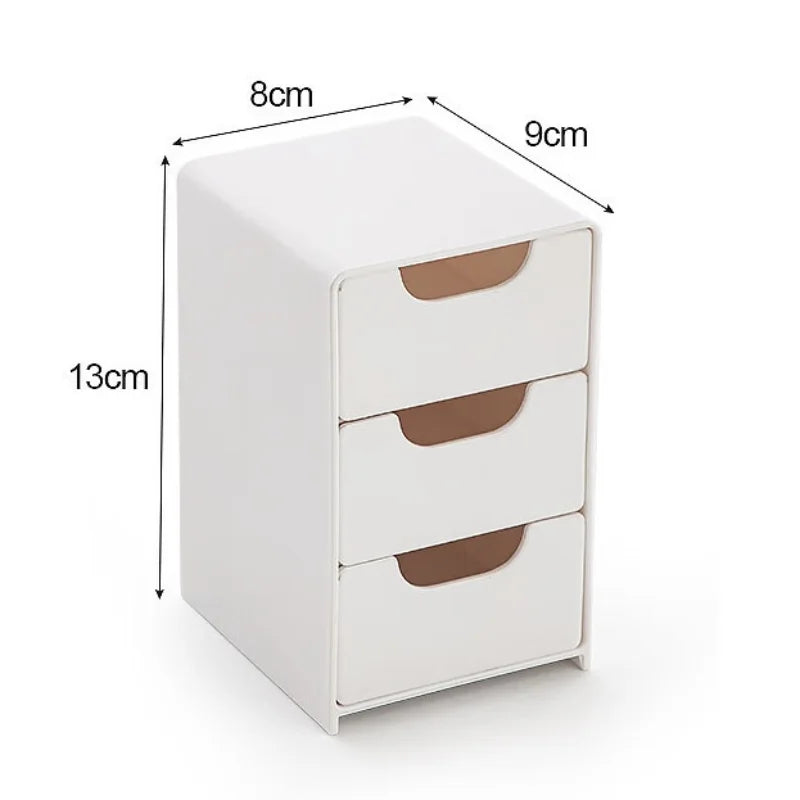 Simple 3-layer Drawer Desktop Mini Storage Box Multi-functional Jewelry Stationery Sundries Storage Box Handmade Parts Organizer