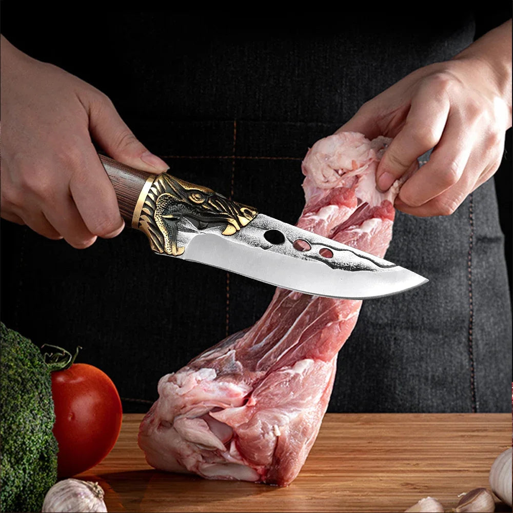 Kitchen Boning Knives Handmade Forged Butcher Cooking Knife Meat Cleaver Chopping Vegetables Stainless Steel Chef Cutting Knife