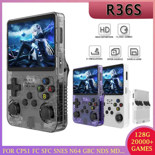 R36S Handheld Retro Game Console Linux System Screen Portable Pocket Video Player 128GB