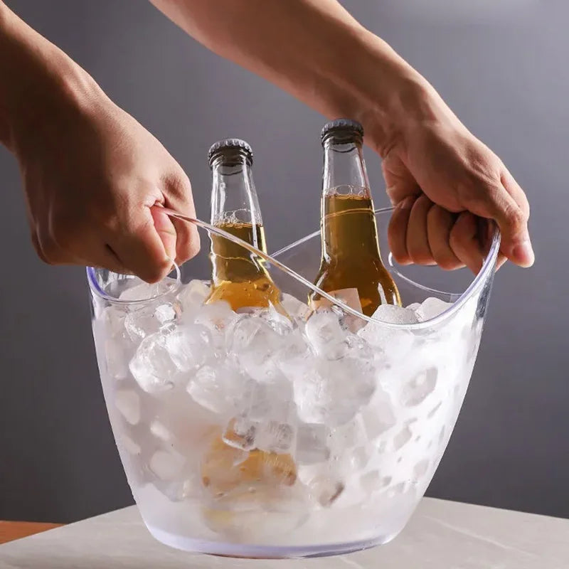 Transparent Ice Cube Storage Bucket Beer Wine Bucket Bar Ice Bucket Container Champagne Can Wine Bucket Champagne Beer Chiller