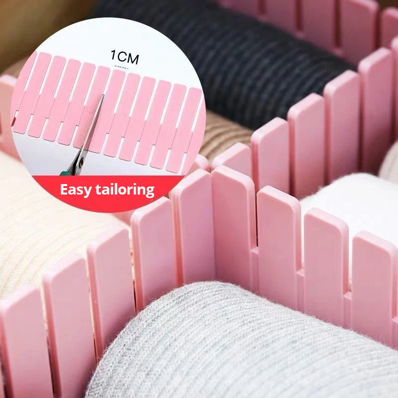 4Pcs Pink Divider Adjustable Household Storage Cabinet Combination Underwear Socks Sundries Cajones Escritorio Drawer Organizer