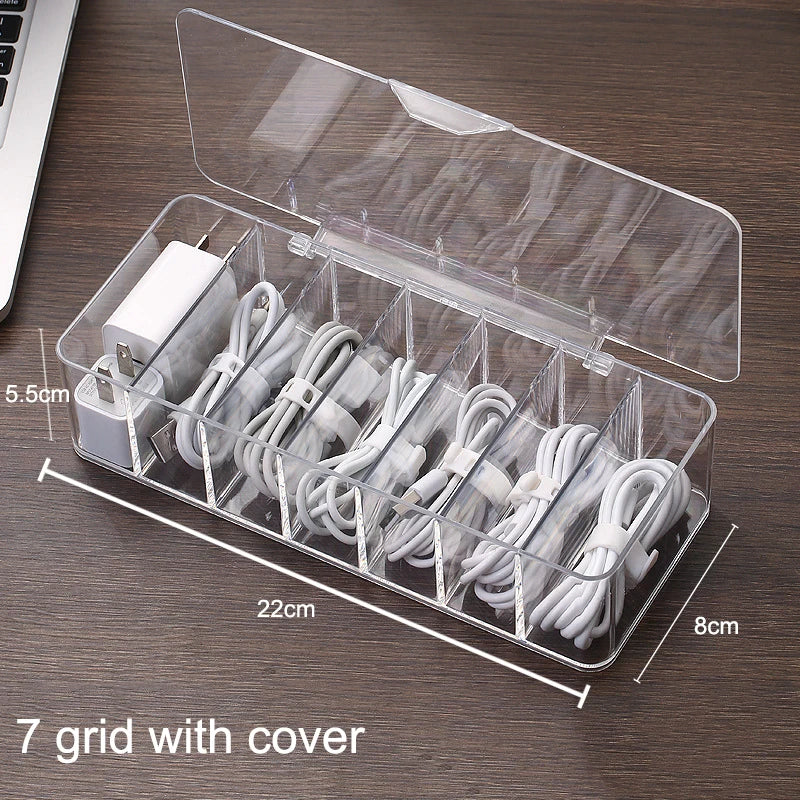 Dustproof Organizer Cable Box Hub Organizer Box Desktop Data Cable Organizer Box Mobile Phone Charging Cable Power Cable Buckle