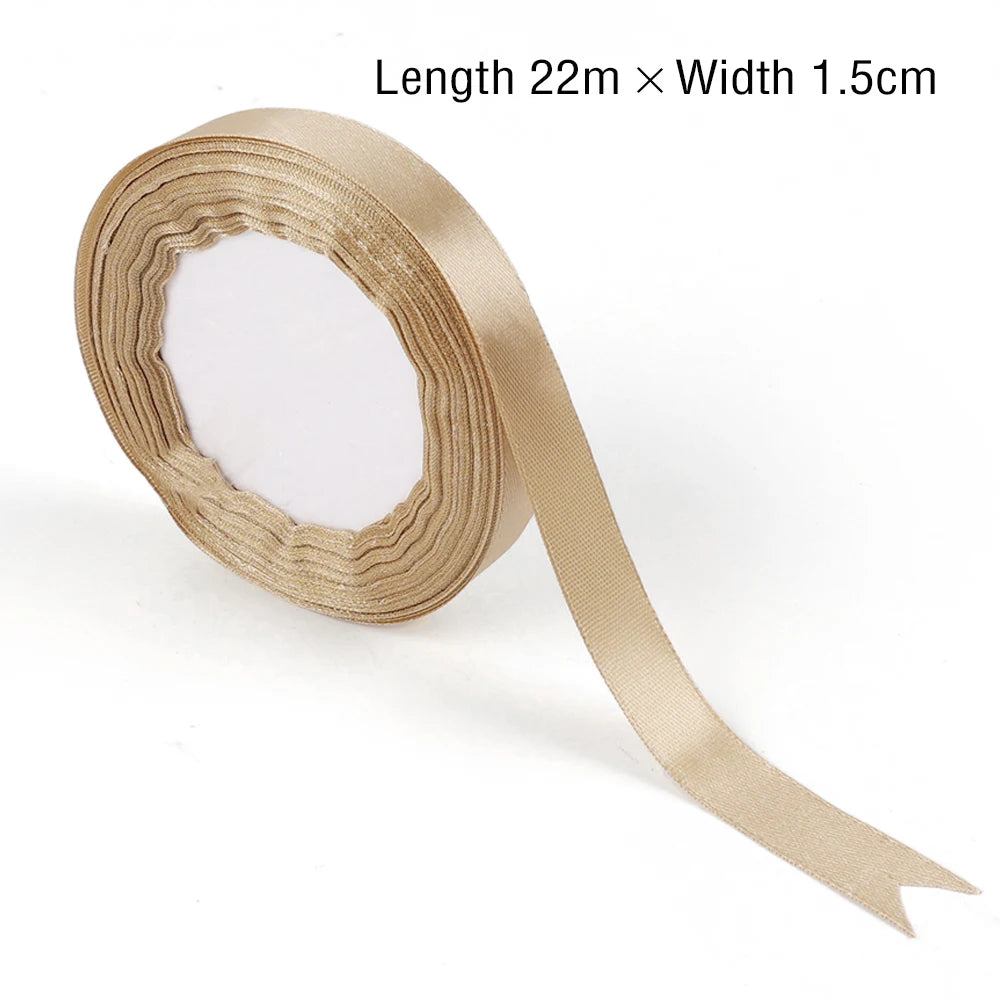 1Roll Gift Wrapping Ribbon Champagne Gold Packing Ribbon Sash Wedding Party Supplies Event Anniversary Banquet Decoration