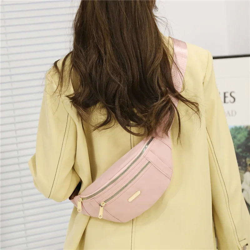 Waist Bags for Women Oxford Leisure Color Waist Bag Shoulder Crossbody Chest Bags Handbags All-match Messenger Belt Bags