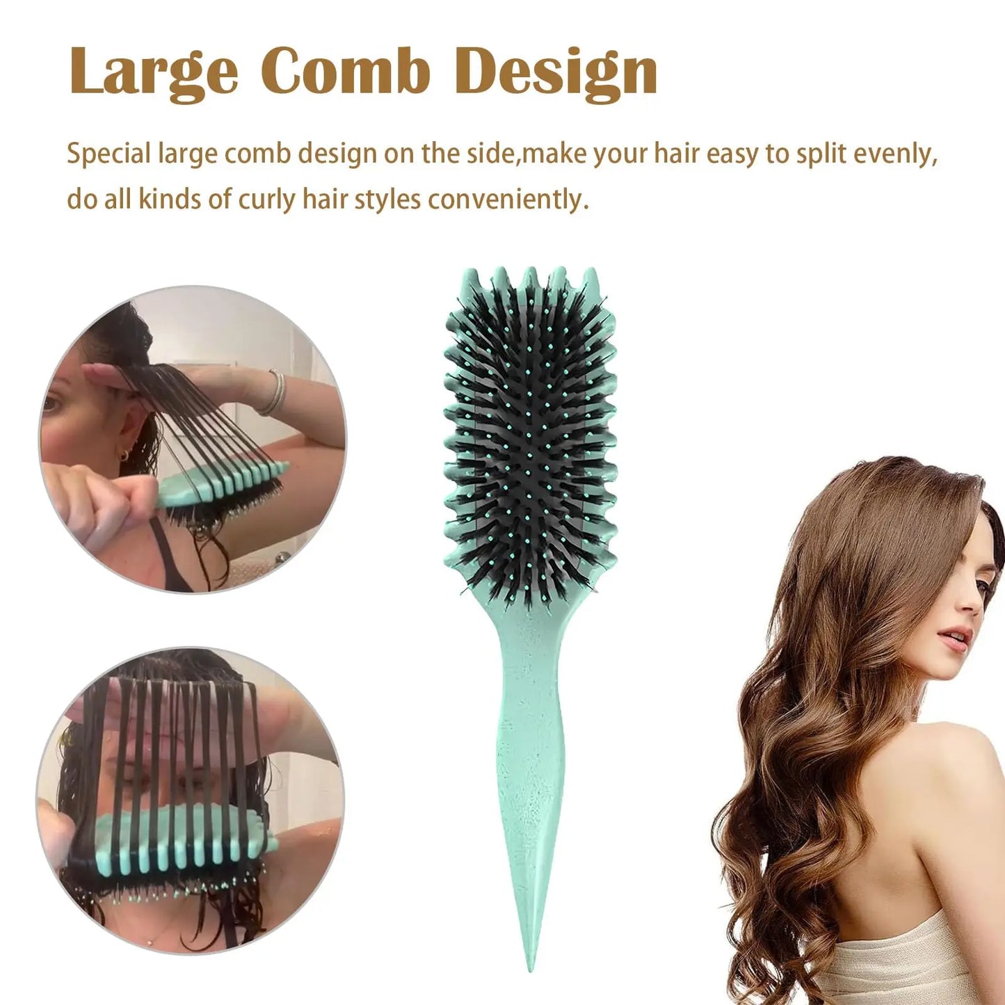 Bounce Curl Define Styling Brush Comb Shaping Men's  Women's Reduce Pulling Curl Separation For Defined Curls