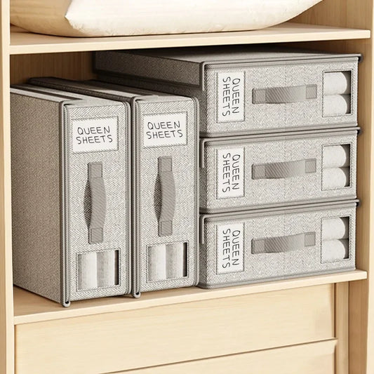 Sheet Set Storage Box Organizer